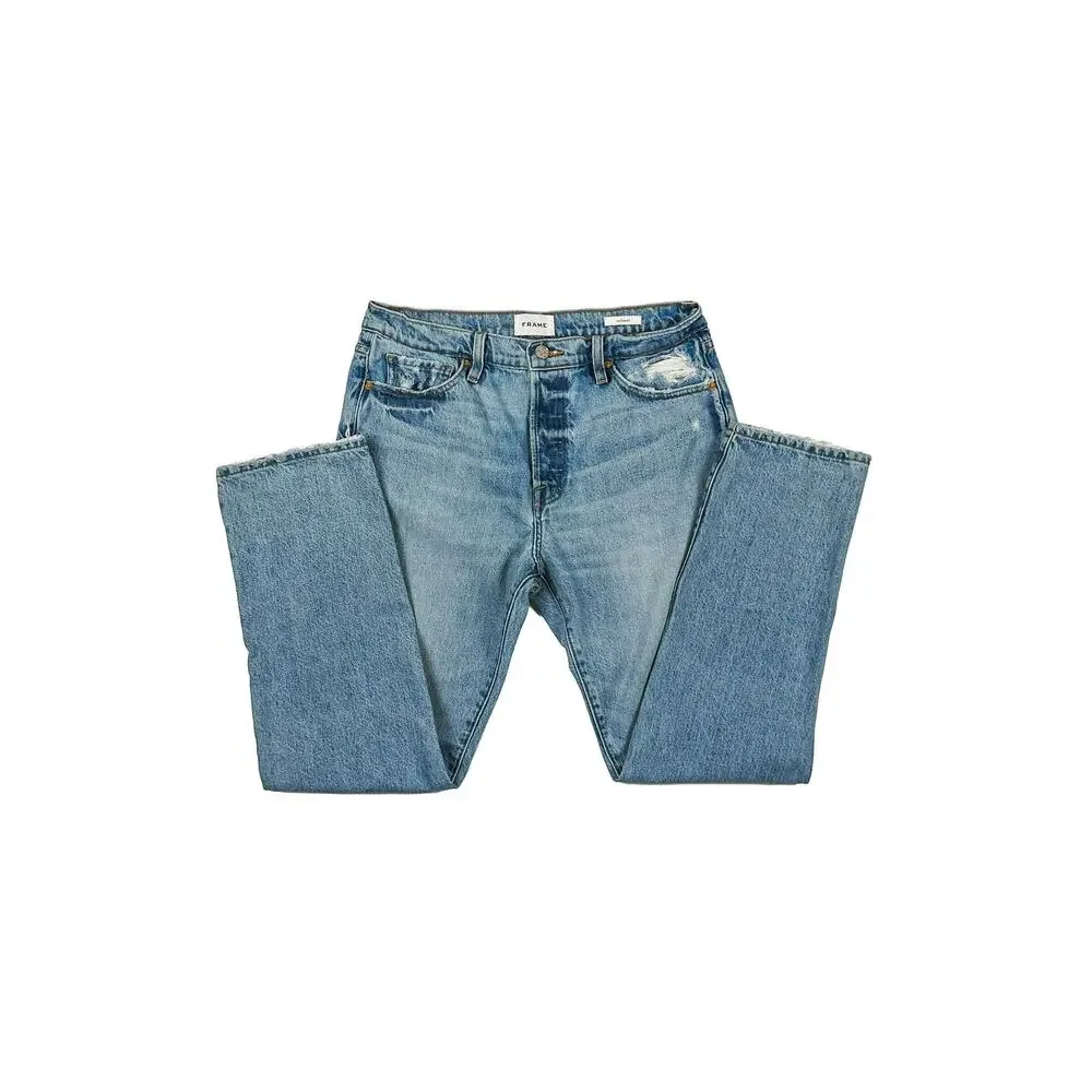 FRAME Le Slouch Boyfriend Jeans 28 Bluejay Rips Relaxed Denim LSLJ727 - Picture 6 of 14